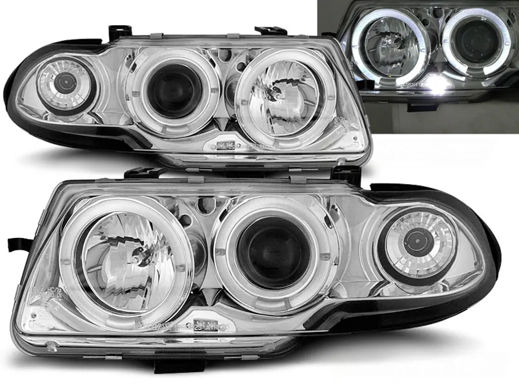 Frontlykter OPEL ASTRA (F) 1994-1997 ANGEL EYES CHROME
