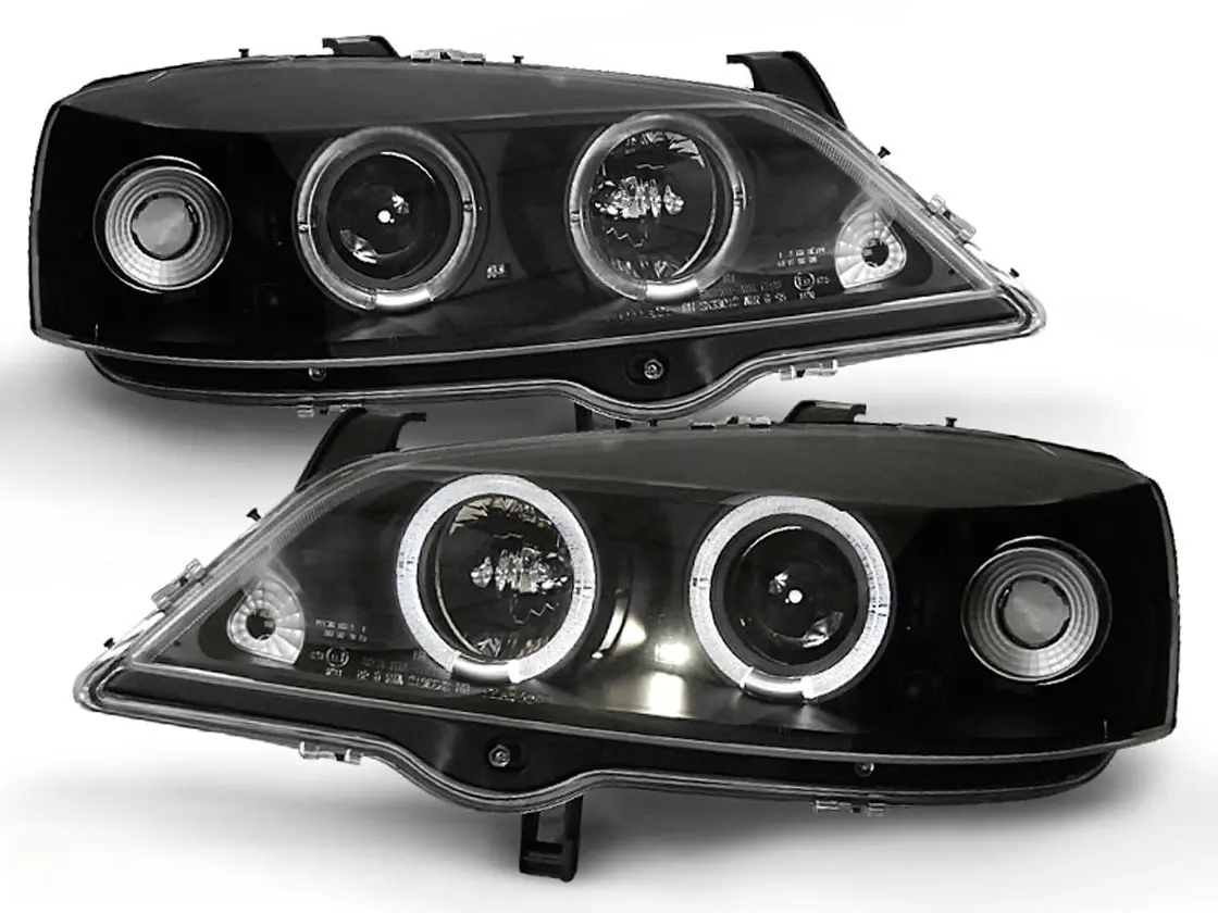 Frontlykter OPEL ASTRA (G) 1997-2004 ANGEL EYES BLACK