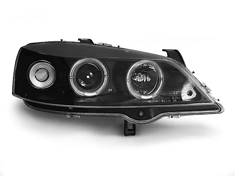Frontlykter OPEL ASTRA (G) 1997-2004 ANGEL EYES BLACK – bilde 5