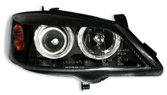 Frontlykter OPEL ASTRA (G) 1997-2004 ANGEL EYES BLACK – bilde 2