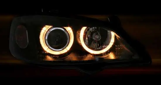 Frontlykter OPEL ASTRA (G) 1997-2004 ANGEL EYES BLACK – bilde 3