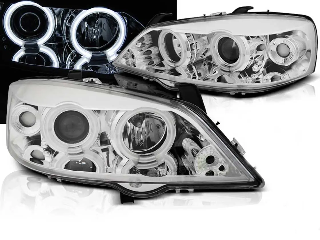 Frontlykter OPEL ASTRA (G) 1997-2004 ANGEL EYES CCFL CHROME