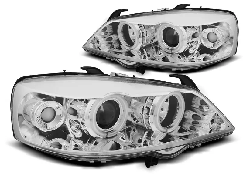 Frontlykter OPEL ASTRA (G) 1997-2004 ANGEL EYES CCFL CHROME – bilde 4