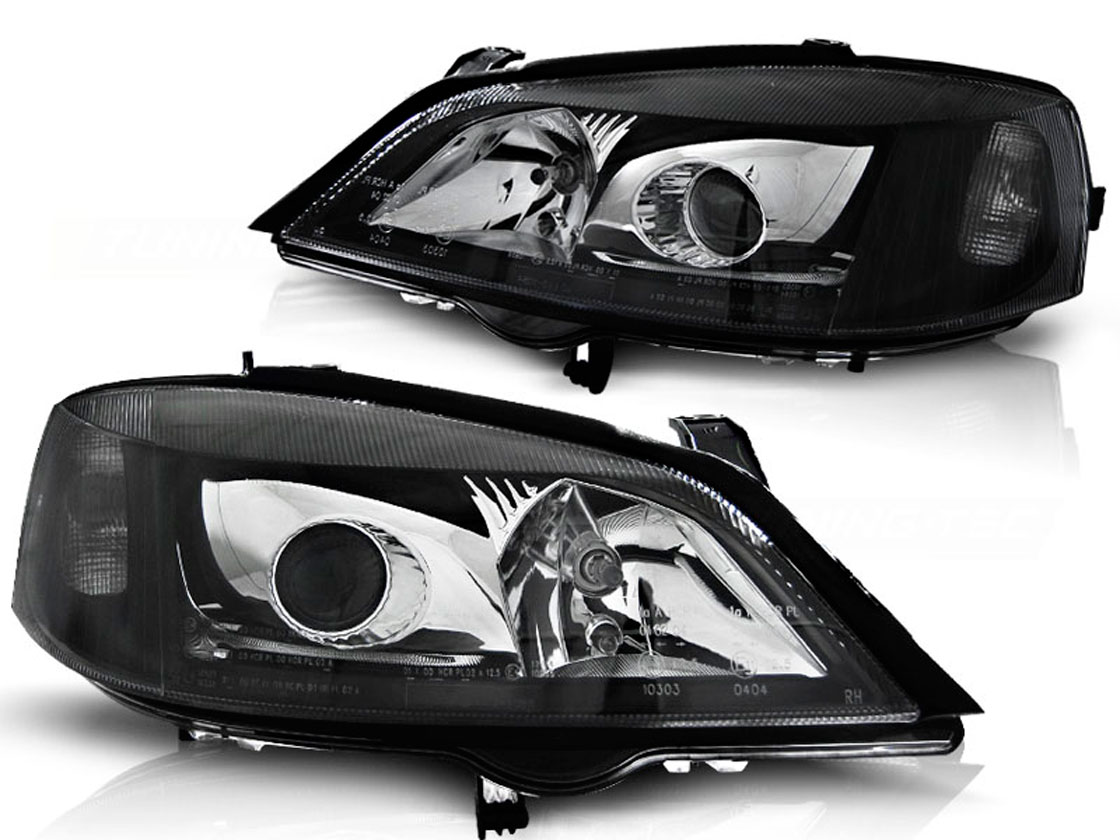 Frontlykter OPEL ASTRA (G) 1997-2004 BLACK H7