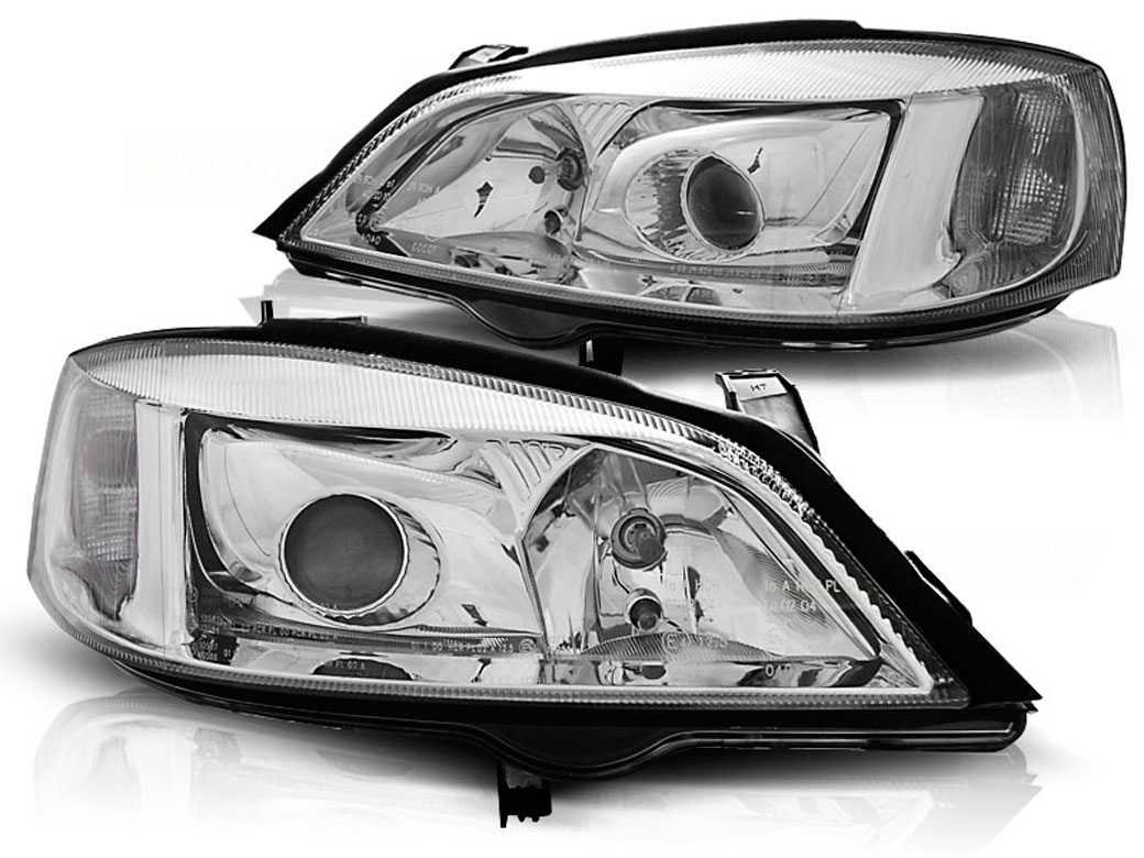 Frontlykter OPEL ASTRA (G) 1997-2004 CHROME H7