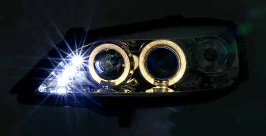 Frontlykter OPEL ASTRA (G) 1998-2004 ANGEL EYES CHROME – bilde 3
