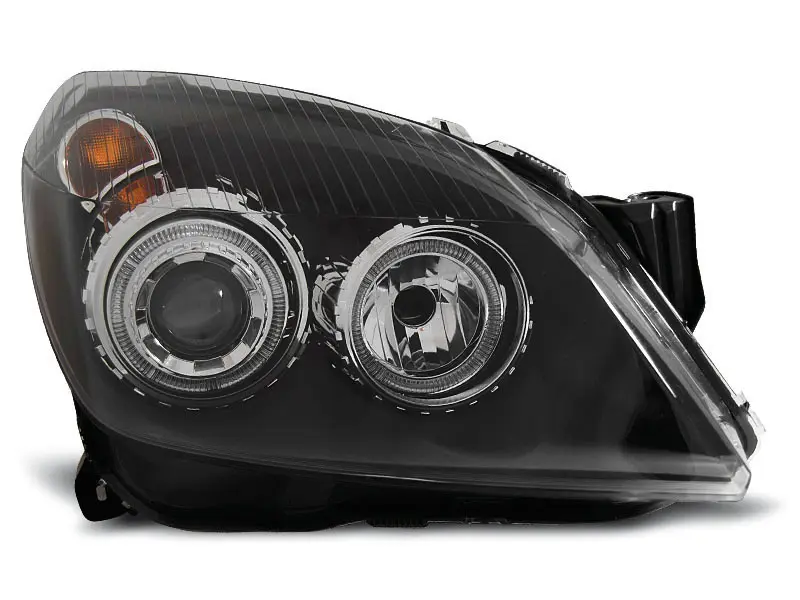 Frontlykter OPEL ASTRA (H) 2004-2009 ANGEL EYES BLACK – bilde 5