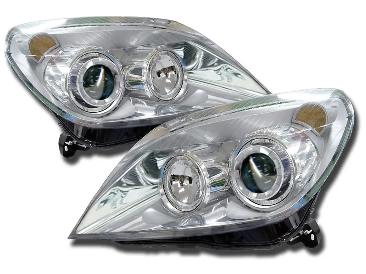 Frontlykter OPEL ASTRA (H) 2004-2009 ANGEL EYES CHROME – bilde 2