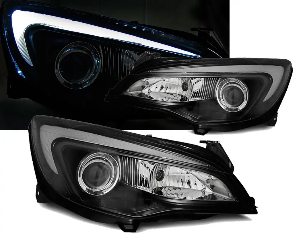 Frontlykter OPEL ASTRA (J) 2010-2015 TUBE LIGHT BLACK