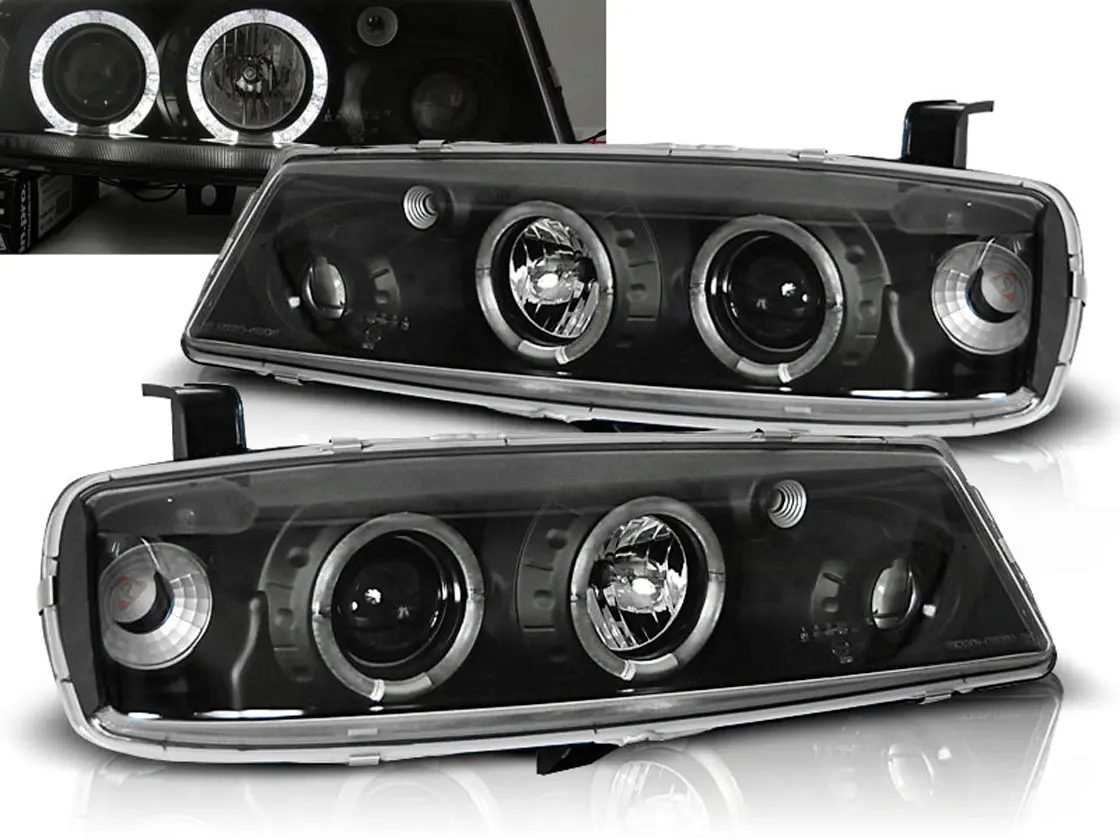 Frontlykter OPEL CALIBRA 1990-1997 ANGEL EYES BLACK