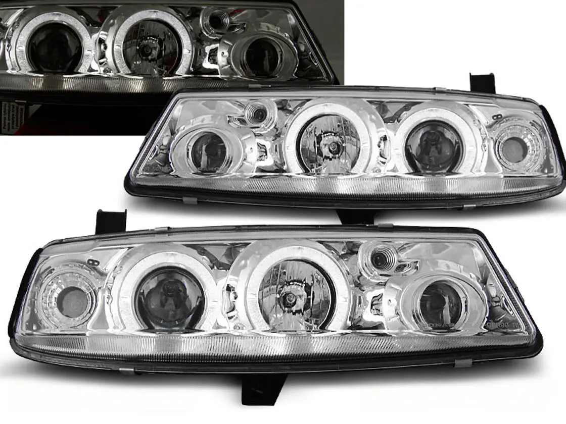 Frontlykter OPEL CALIBRA 1990-1997 ANGEL EYES CHROME