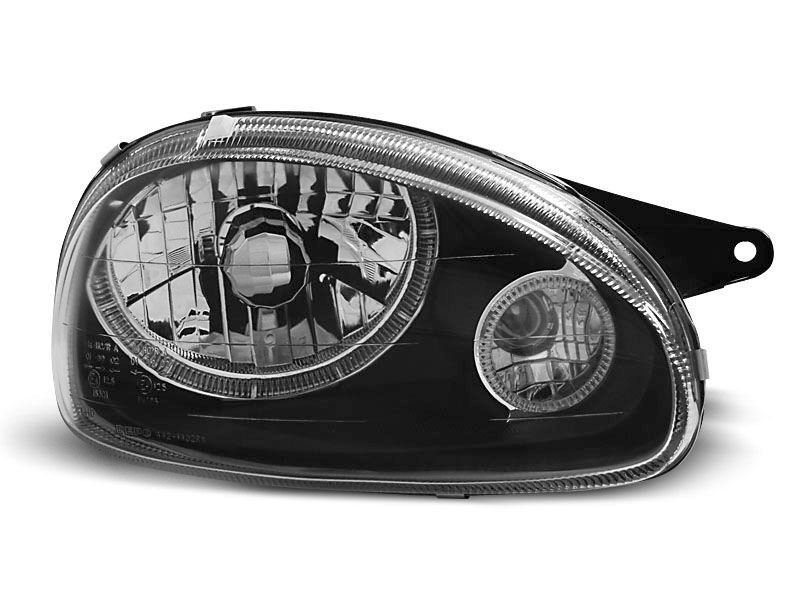 Frontlykter OPEL CORSA (B) 1993-2000 ANGEL EYES BLACK – bilde 2