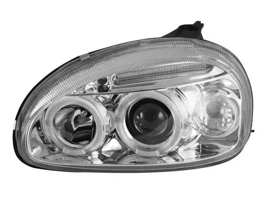 Frontlykter OPEL CORSA (B) 1993-2000 ANGEL EYES CHROME – bilde 2