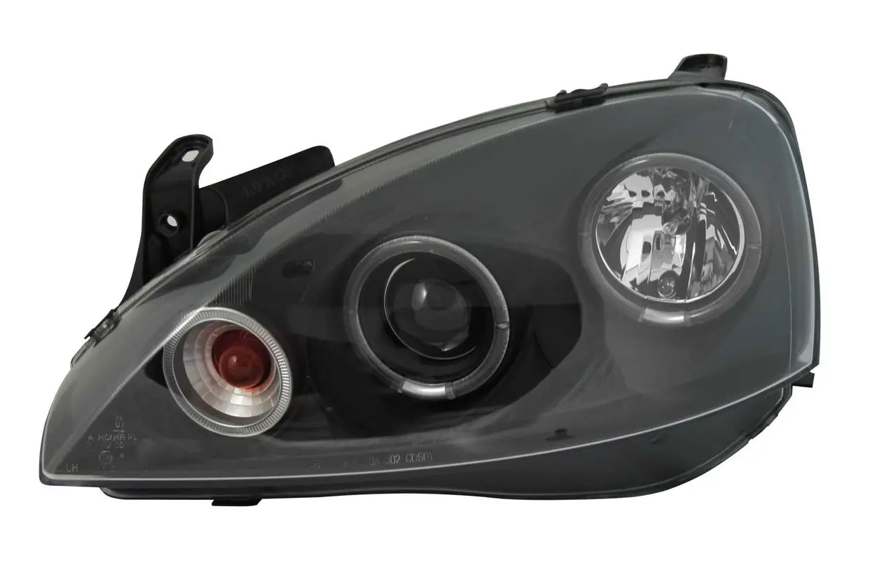 Frontlykter OPEL CORSA (C) 2000-2006 ANGEL EYES BLACK – bilde 2