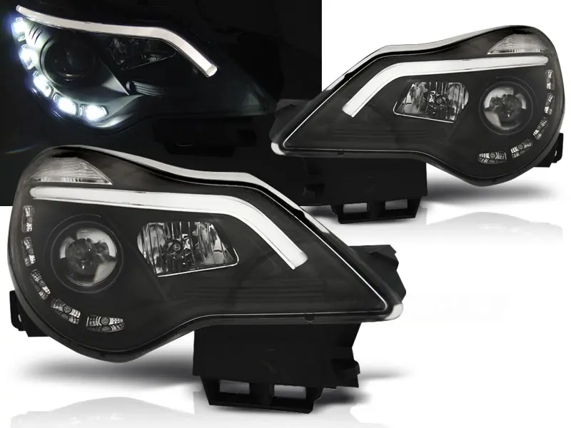 Frontlykter OPEL CORSA (D) 2011-2014 DRL BLACK