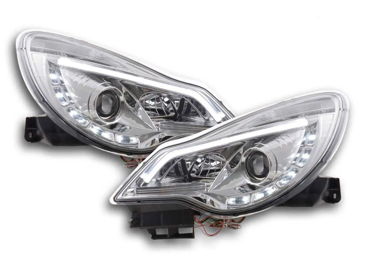 Frontlykter OPEL CORSA (D) 2011-2014 DRL CHROME