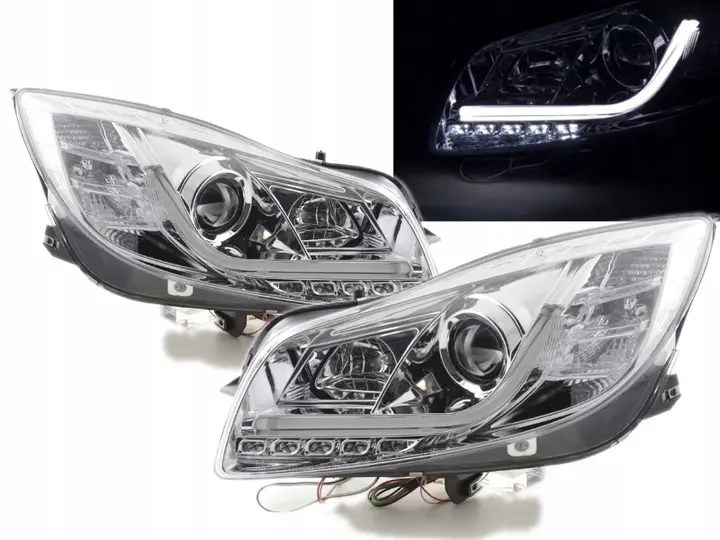 Frontlykter Opel Insignia A 2008 - 2012 CHROME TUBE LIGHTS – bilde 2