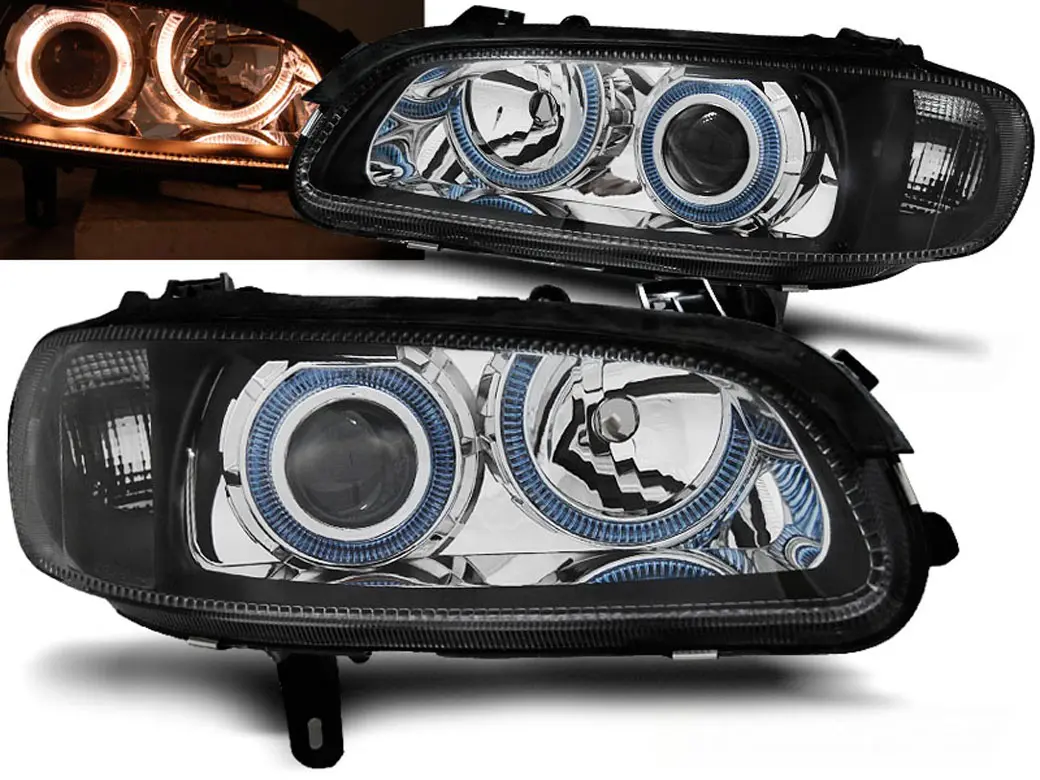 Frontlykter OPEL OMEGA (B) 1994-1999 ANGEL EYES BLACK