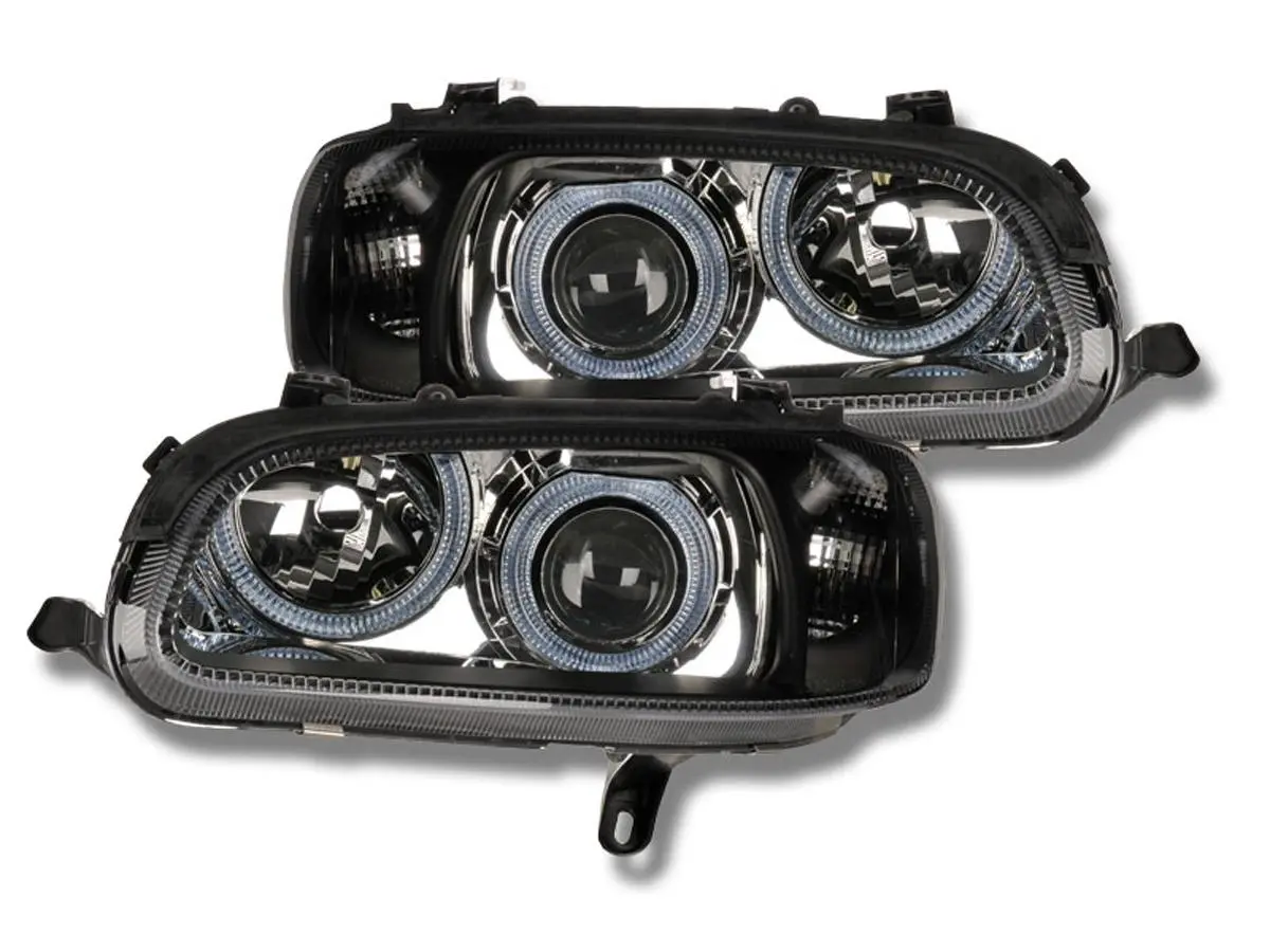 Frontlykter OPEL OMEGA (B) 1994-1999 ANGEL EYES BLACK – bilde 2