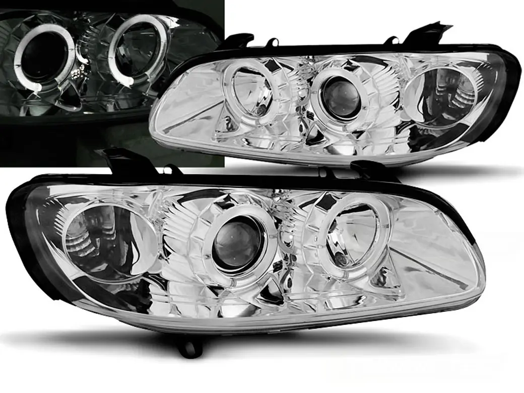 Frontlykter OPEL OMEGA (B) 1994-1999 ANGEL EYES CHROME