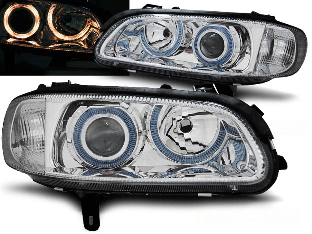 Frontlykter OPEL OMEGA (B) 1994-1999 ANGEL EYES CHROME