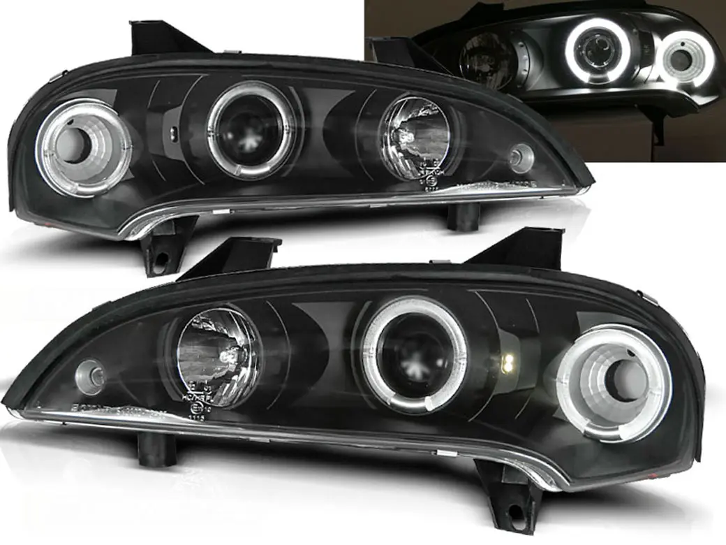 Frontlykter OPEL TIGRA 1994-2000 ANGEL EYES BLACK