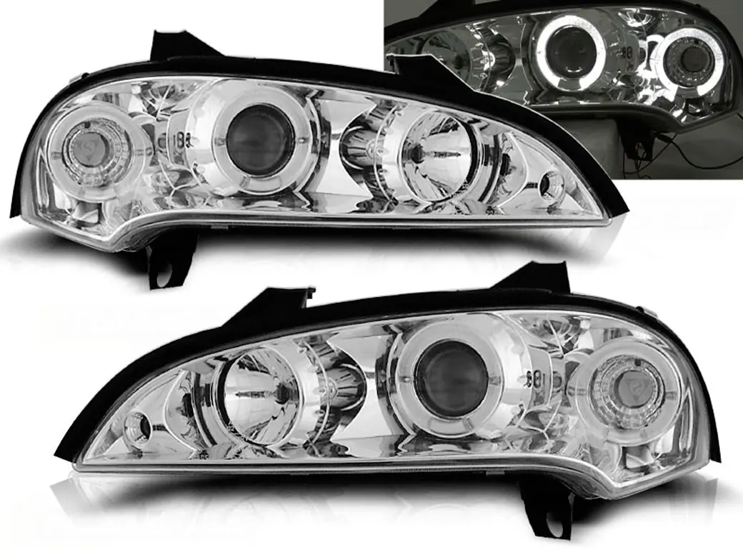 Frontlykter OPEL TIGRA 1994-2000 ANGEL EYES CHROME