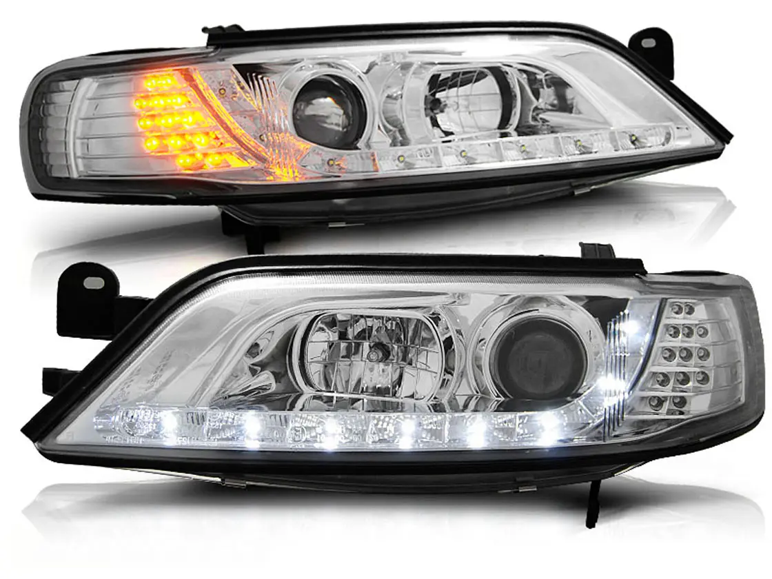 Frontlykter OPEL VECTRA (B) 1996-1998 DAYLIGHT CHROME LED INDICATOR