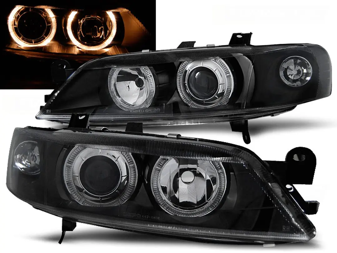 Frontlykter OPEL VECTRA (B) 1999-2002 ANGEL EYES BLACK