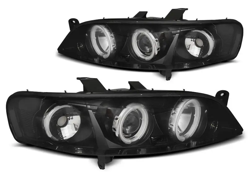 Frontlykter OPEL VECTRA (B) 1999-2002 ANGEL EYES CCFL BLACK – bilde 3