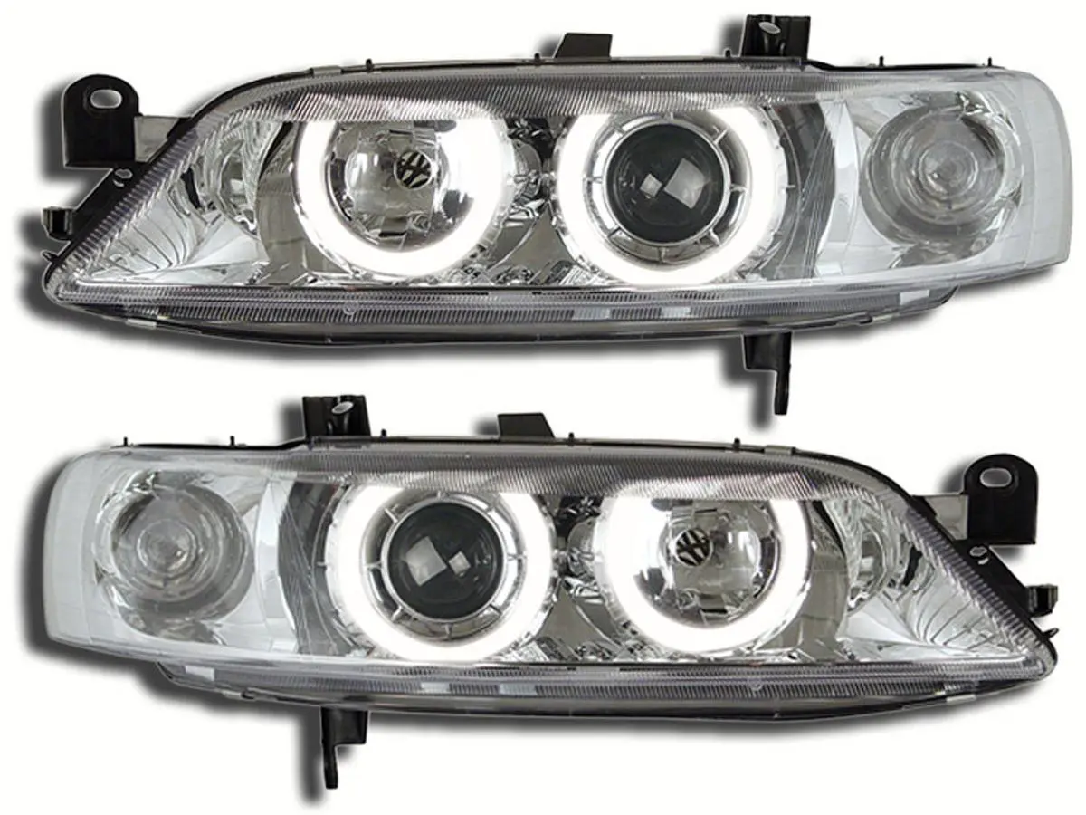 Frontlykter OPEL VECTRA (B) 1999-2002 ANGEL EYES CHROME – bilde 2