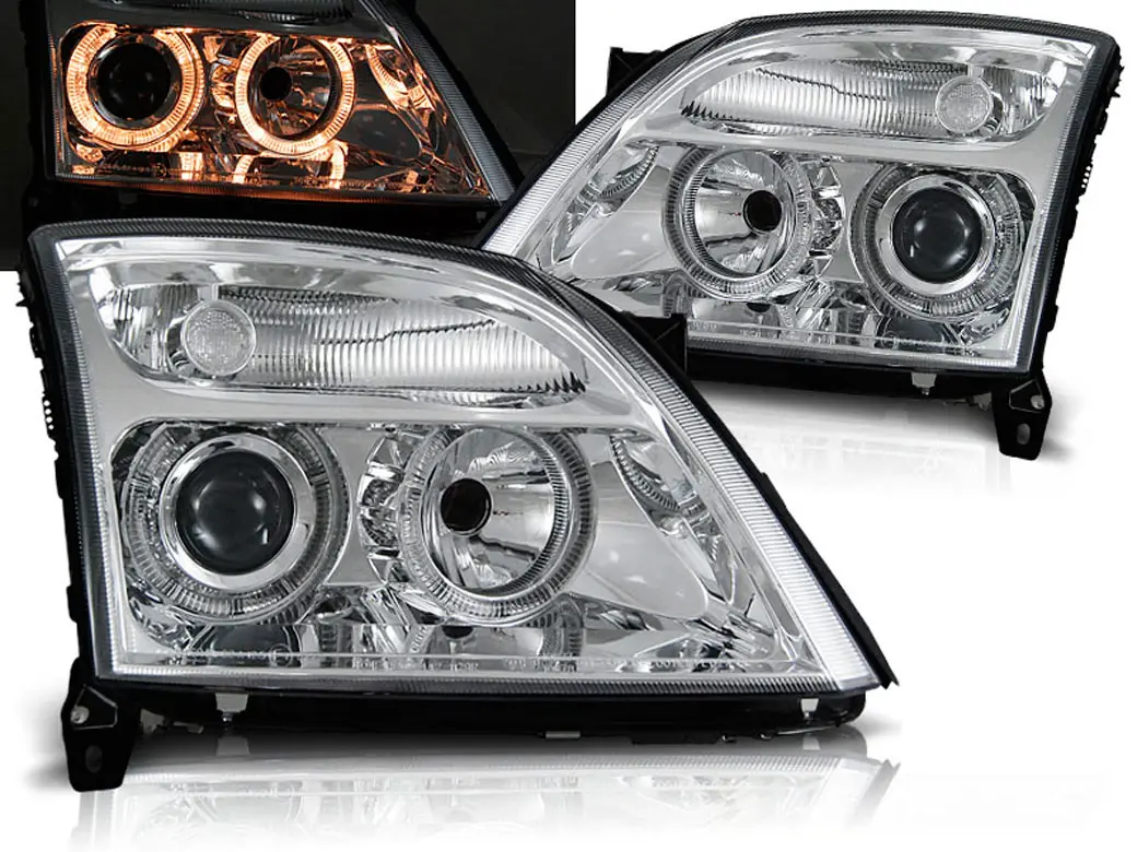 Frontlykter OPEL VECTRA (C) 2002-2005 ANGEL EYES CHROME