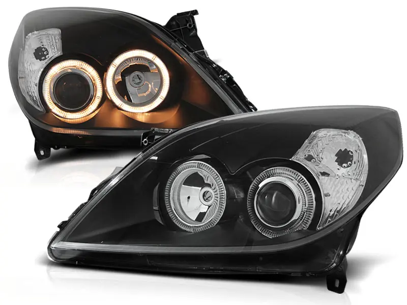 Frontlykter OPEL VECTRA (C) 2005-2008 ANGEL EYES BLACK – bilde 2