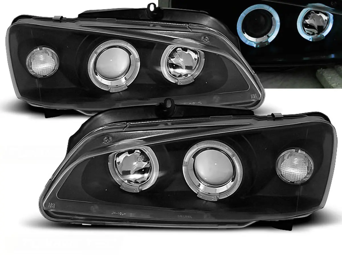 Frontlykter PEUGEOT 106 1996-2003 ANGEL EYES BLACK