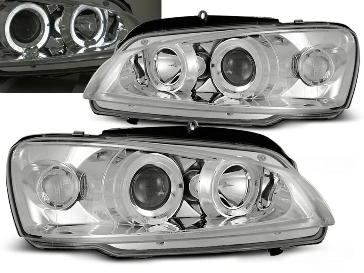 Frontlykter PEUGEOT 106 1996-2003 ANGEL EYES CHROME Image 1