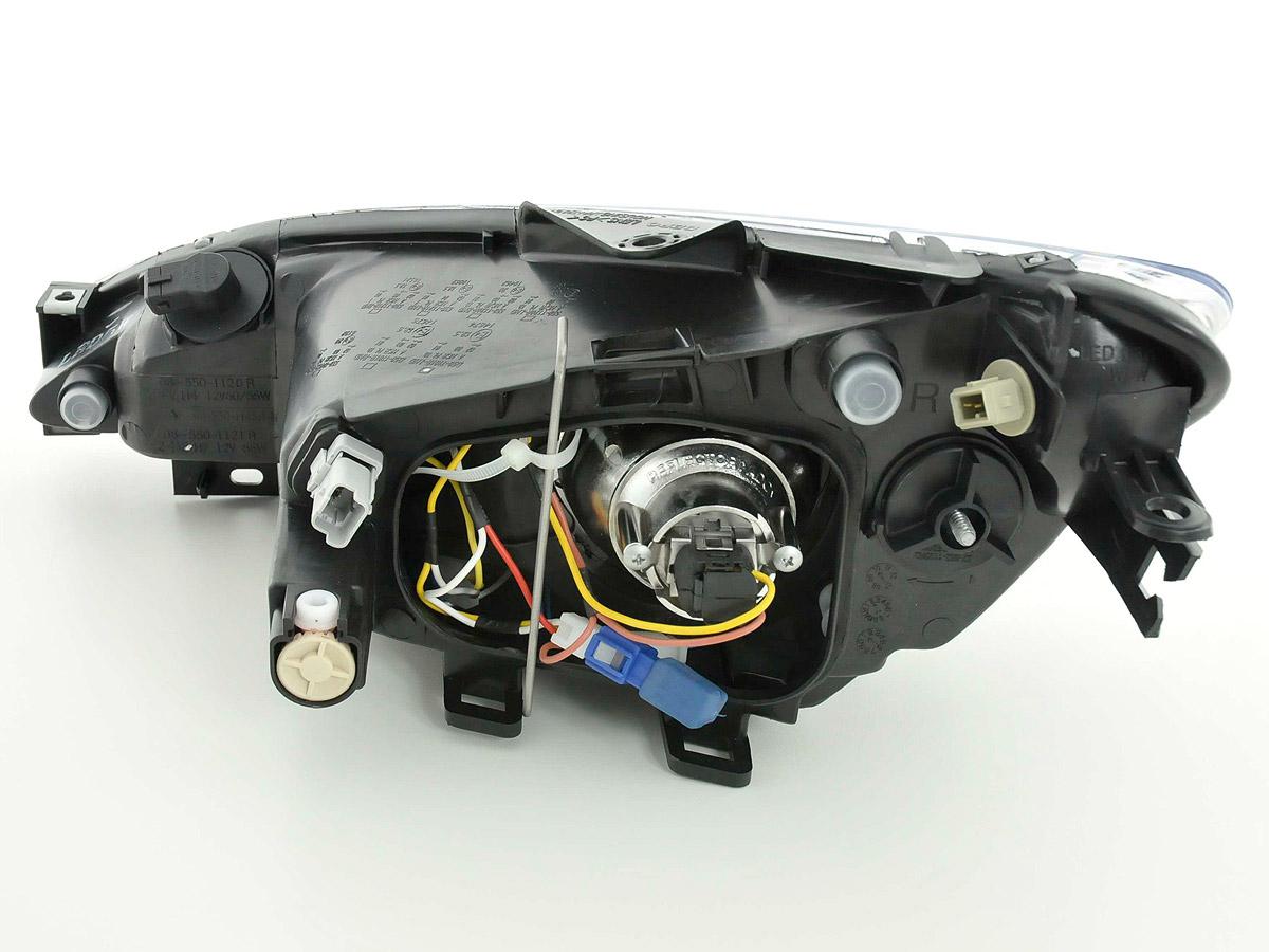 Frontlykter PEUGEOT 206 2002~ ANGEL EYES BLACK LED – bilde 2