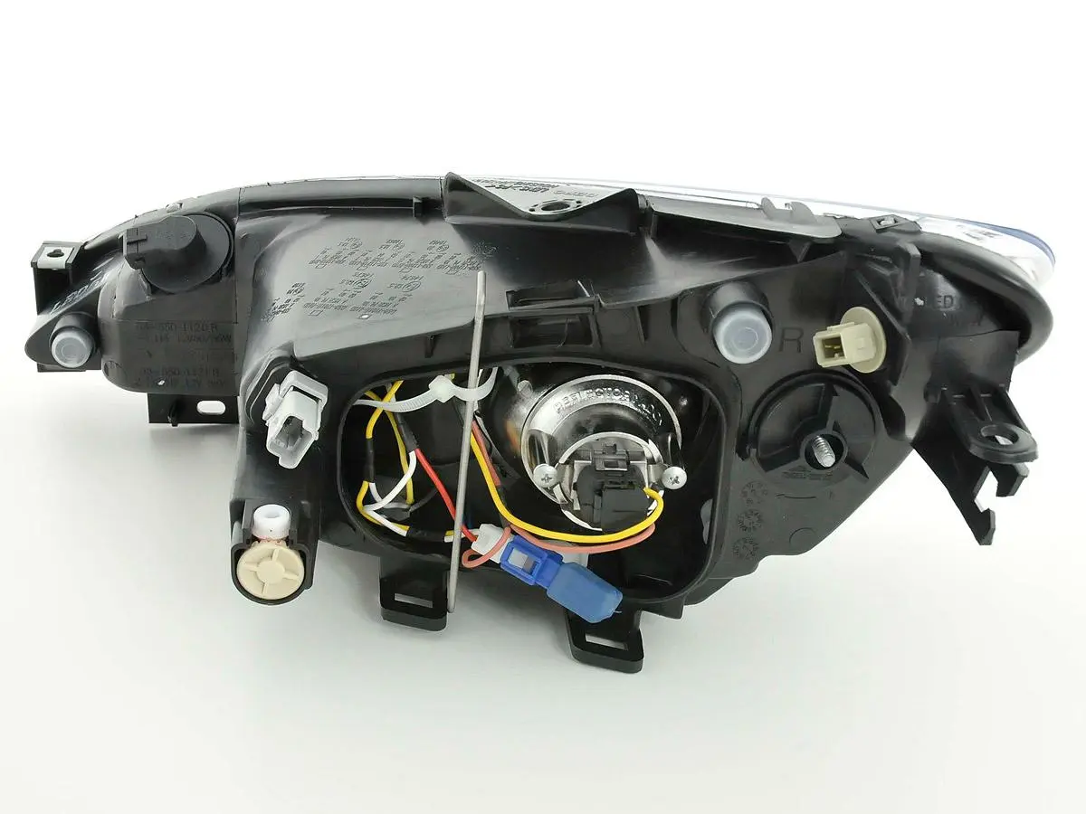 Frontlykter PEUGEOT 206 2002~ ANGEL EYES CHROME LED – bilde 2
