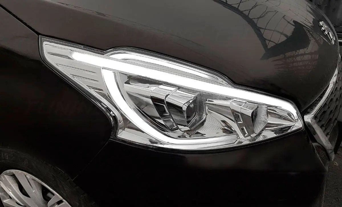 Frontlykter Peugeot 208 I 2012 - 2015 │ TUBE LIGHT CHROME – bilde 7