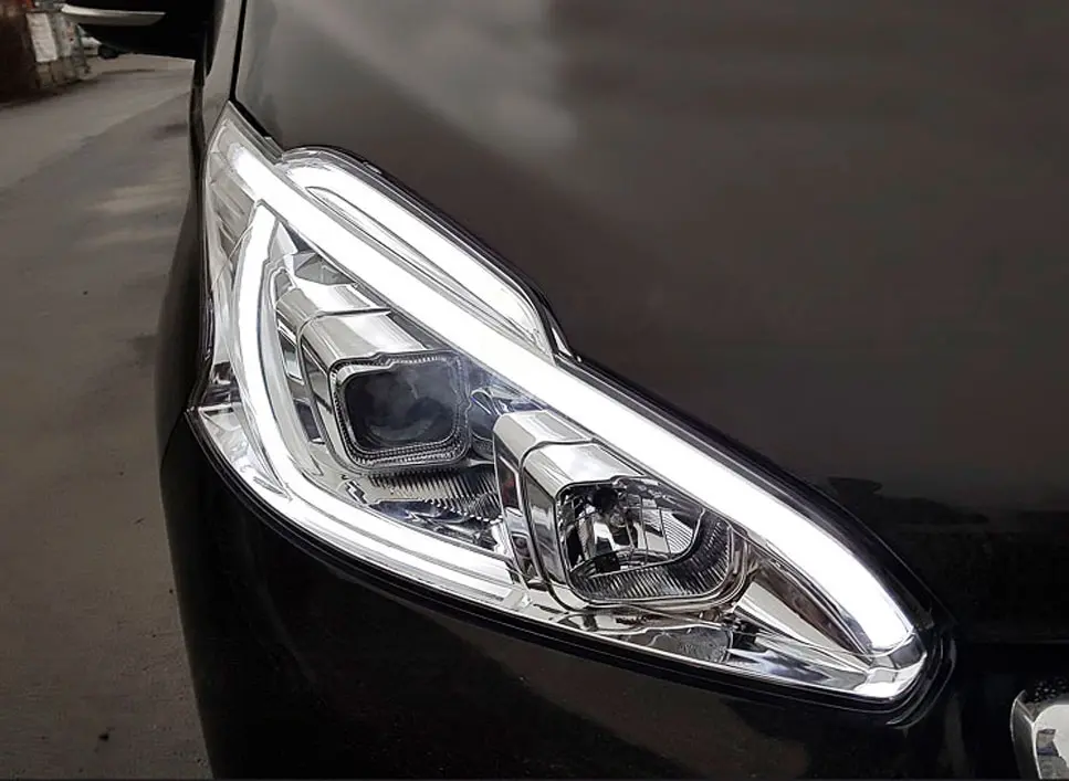 Frontlykter Peugeot 208 I 2012 - 2015 │ TUBE LIGHT CHROME – bilde 8