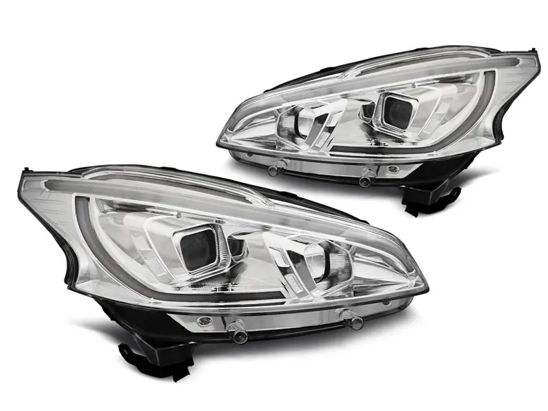 Frontlykter Peugeot 208 I 2012 - 2015 │ TUBE LIGHT CHROME – bilde 9