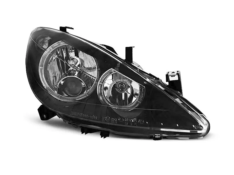 Frontlykter PEUGEOT 307 2001-2005 ANGEL EYES BLACK – bilde 2