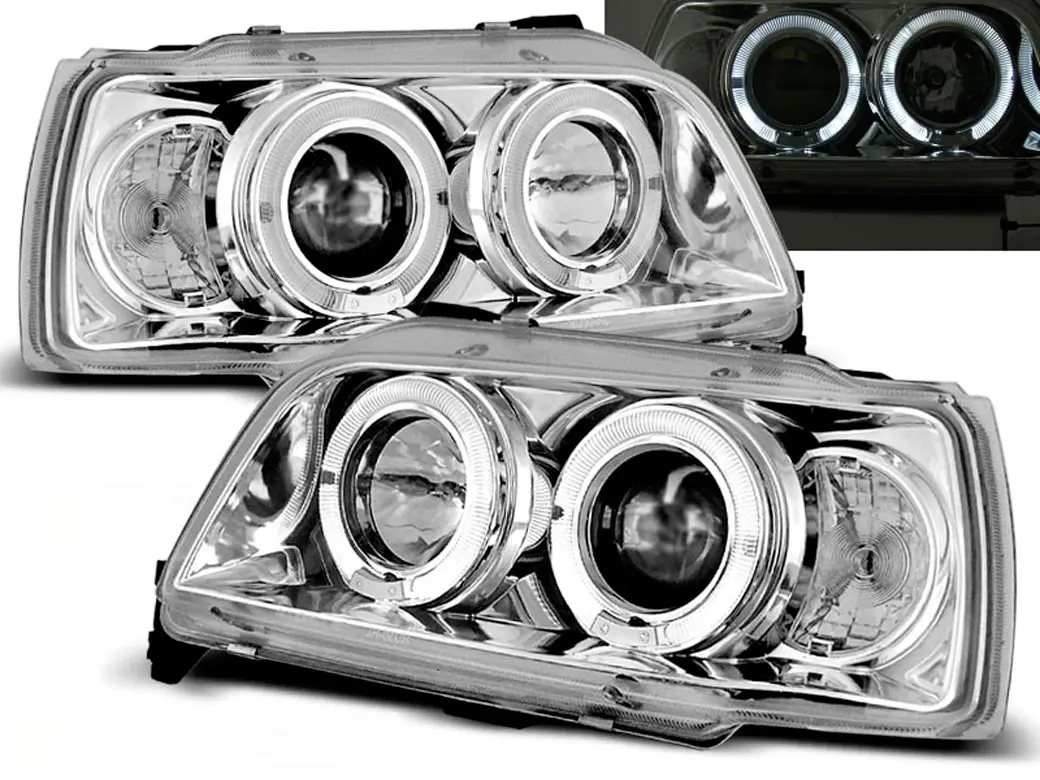 Frontlykter RENAULT CLIO 1990-1995 ANGEL EYES CHROME