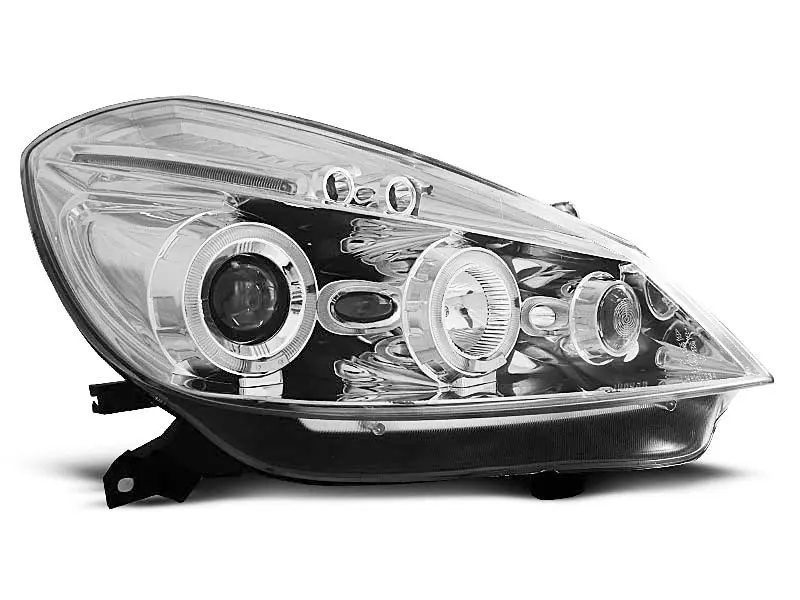 Frontlykter RENAULT CLIO 3 2005-2009 CHROME ANGEL EYES – bilde 4