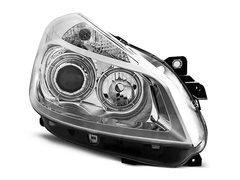 Frontlykter RENAULT CLIO (3) 2005-2009 CHROME ANGEL EYES – bilde 2