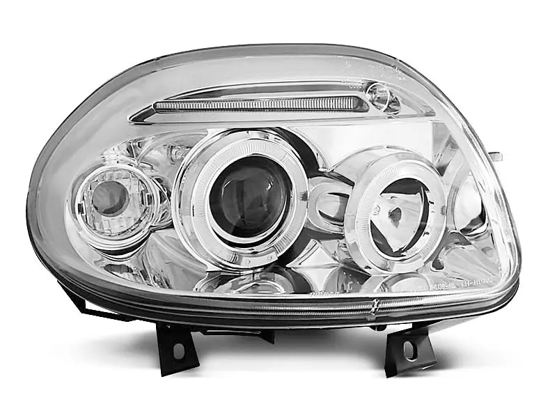 Frontlykter RENAULT CLIO II 1998-2001 ANGEL EYES CHROME – bilde 2