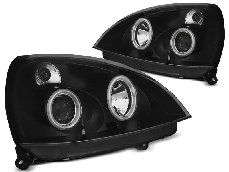 Frontlykter RENAULT CLIO II 2001-2005 ANGEL EYES CCFL BLACK – bilde 2