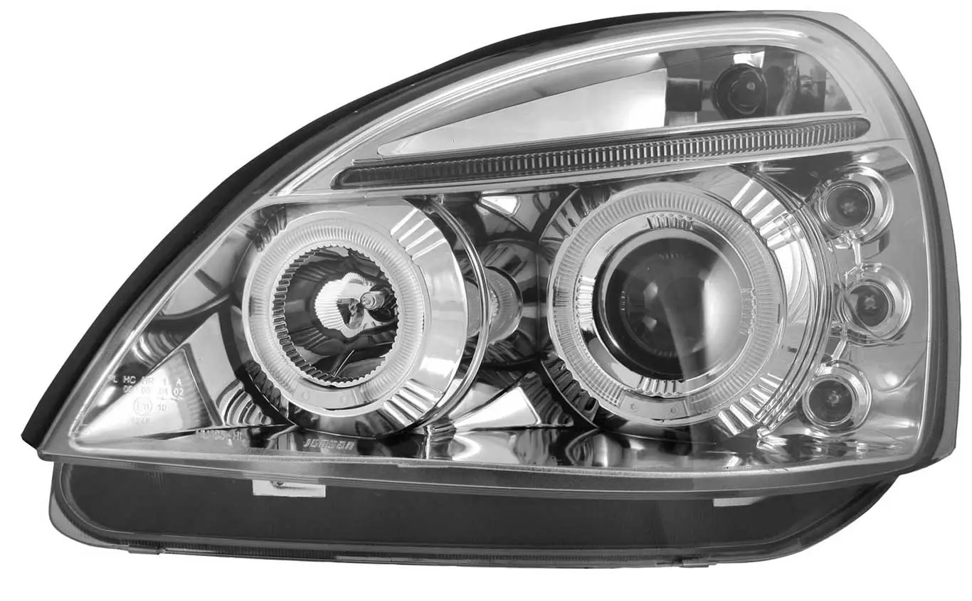 Frontlykter RENAULT CLIO II 2001-2005 ANGEL EYES CHROME – bilde 2