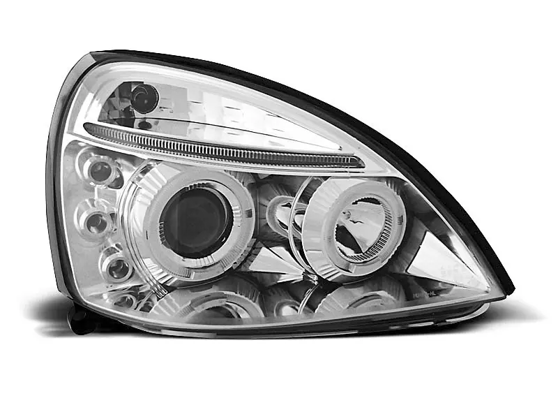 Frontlykter RENAULT CLIO II 2001-2005 ANGEL EYES CHROME – bilde 3