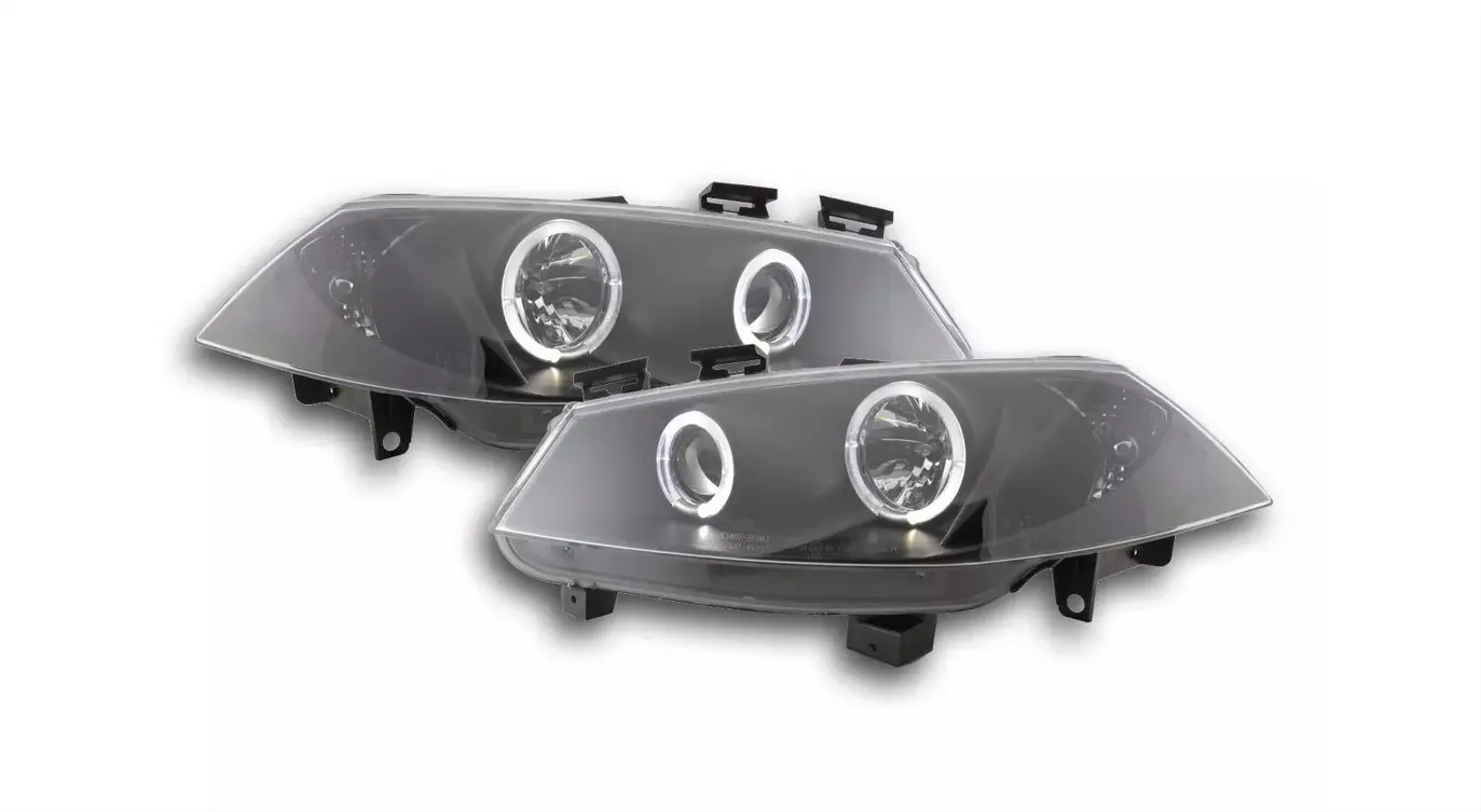 Frontlykter RENAULT MEGANE II 2002-2005 ANGEL EYES BLACK