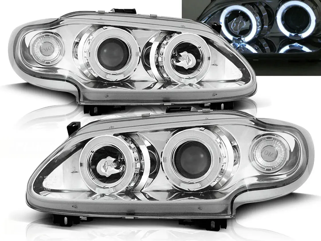 Frontlykter RENAULT MEGANE / RENAULT SCENIC 1996-1999 ANGEL EYES CHROME